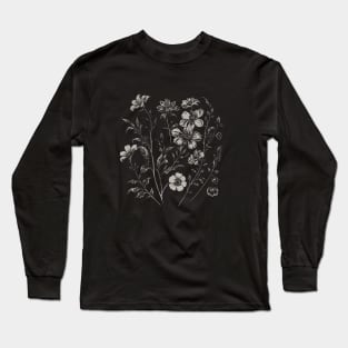 White Wild Flowers Long Sleeve T-Shirt